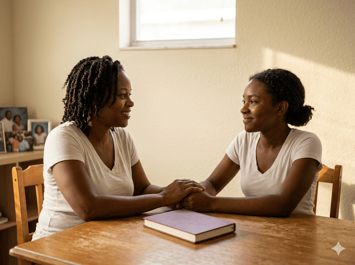 Family receiving gentle bereavement support