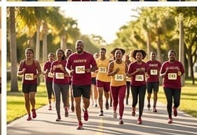 Families and athletes participating in a charity run